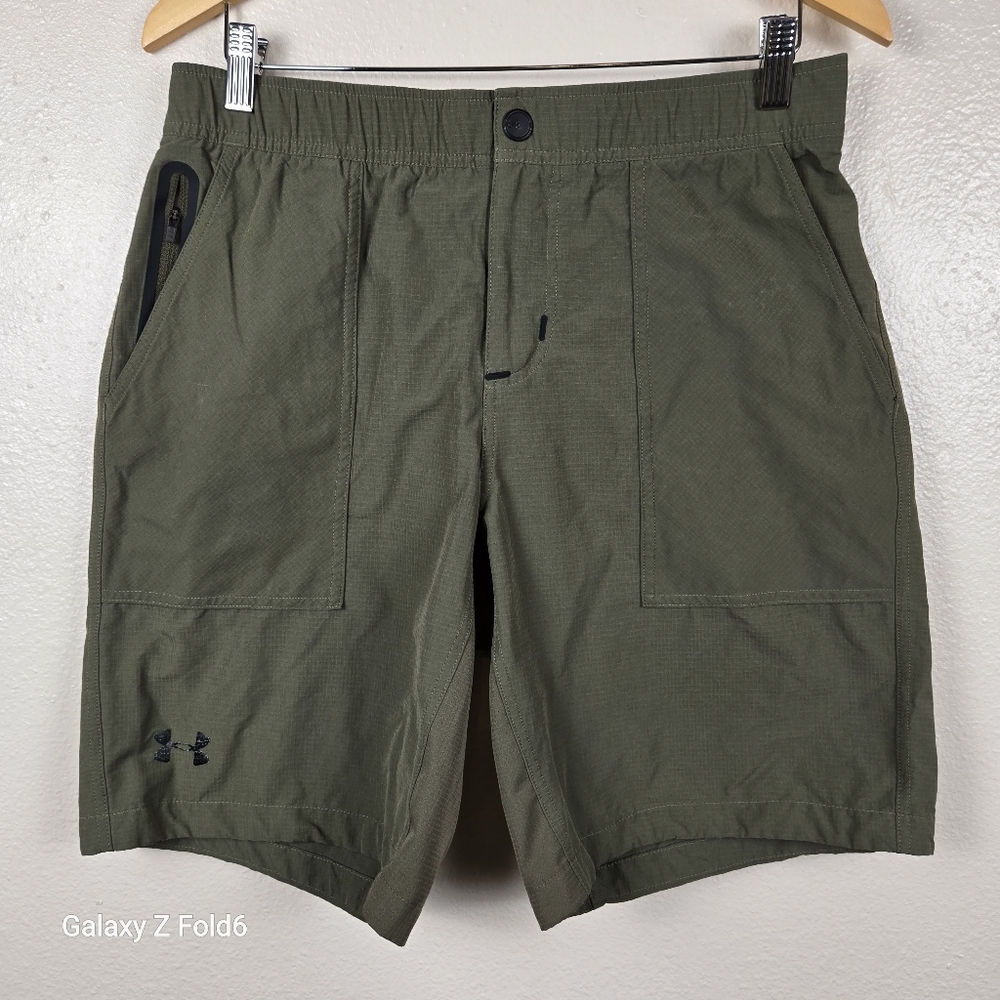 Under Armour Men’s‎ Green Ripstop Performance Shorts Size Large Hiking Running